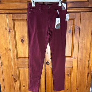 NWT YMI Womens Mid-Rise Skinny Dark Wine Jeans